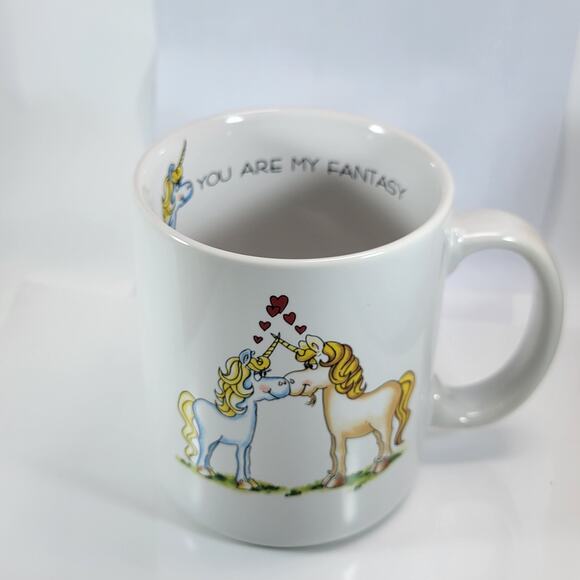 Vintage Unicorn Mug Papel Japan You Are My Fantasy Love Cup - Picture 3 of 10